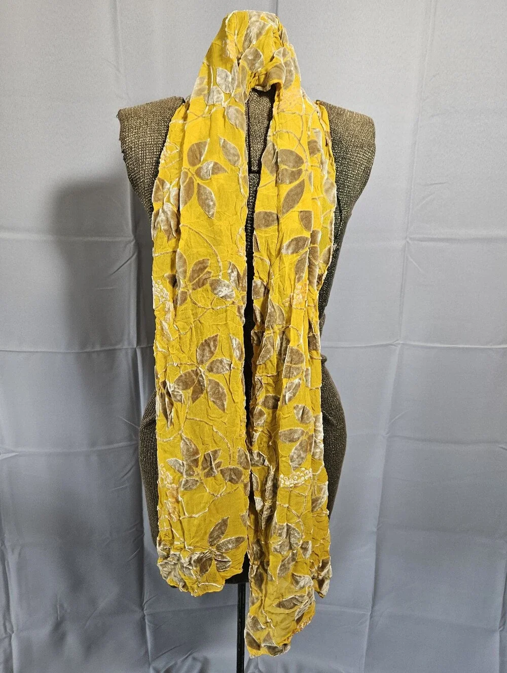 CAMILLA RIDLEY London Velvet Whymsygoth Fairy Marigold Silk/Viscose Long Scarf